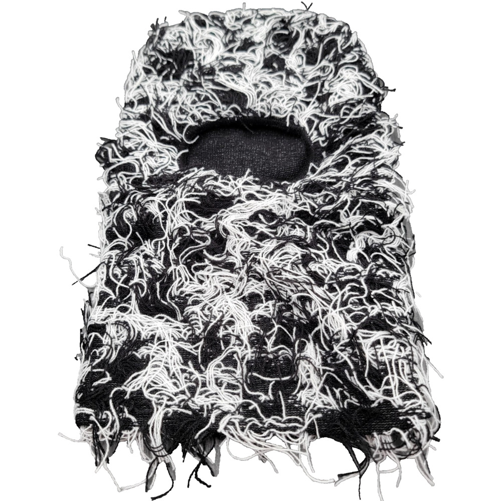 Balaclava Mask Mens One Size Black Shaggy Knit Ski Snowboard Winter Costume